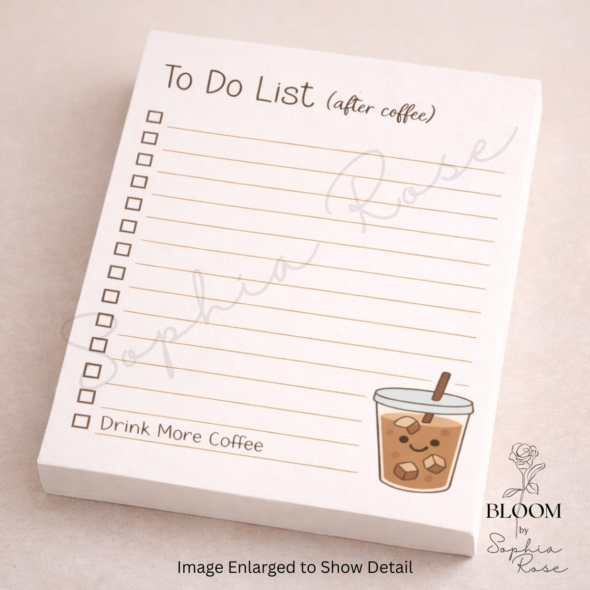 Coffee Lover To Do List Notepad | 5x7 Funny Desk Pad — photo 1