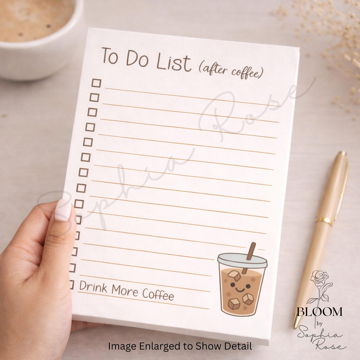 Coffee Lover To Do List Notepad | 5x7 Funny Desk Pad — photo 3