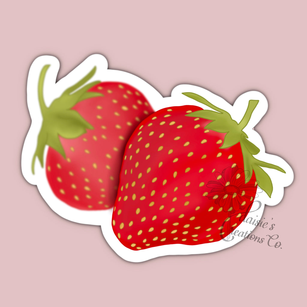 Hand-Drawn Strawberries Vinyl Sticker | Laptop Decal — photo 3