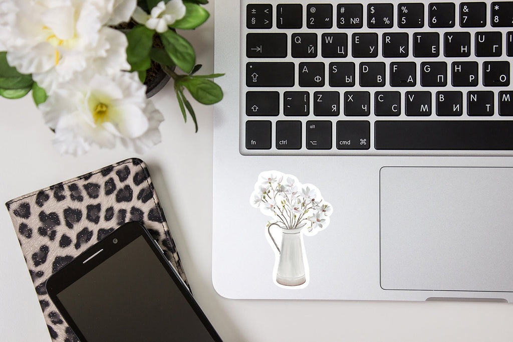 Pitcher of Flowers | Decal | Laptop Sticker | Vinyl Sticker| Gift — photo 2