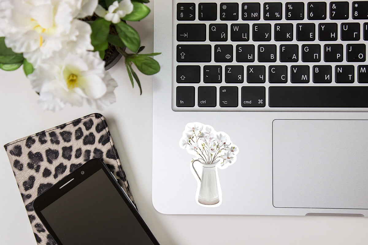 Pitcher of Flowers | Decal | Laptop Sticker | Vinyl Sticker| Gift — photo 2