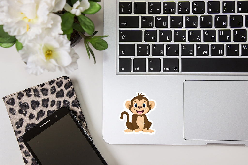 Cute Monkey Vinyl Sticker: Hand-Drawn Animal Decal — photo 4