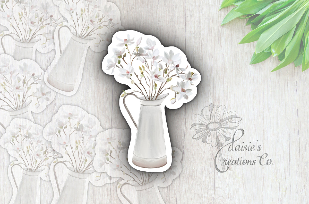 Pitcher of Flowers | Decal | Laptop Sticker | Vinyl Sticker| Gift — photo 1