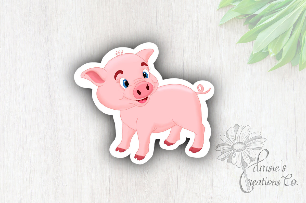 Cute Pink Pig Sticker: Farmhouse Animal Decal — photo 3