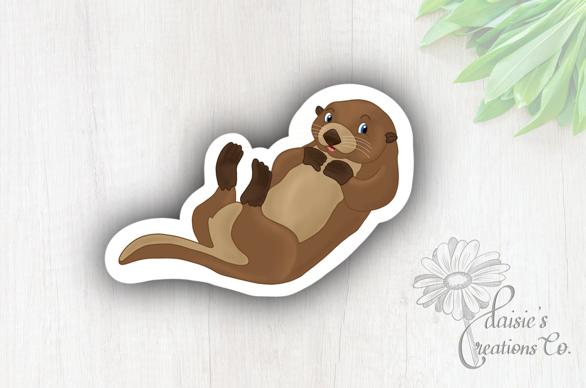 Playful Otter Sticker: Irresistibly Adorable Vinyl Decal — photo 1