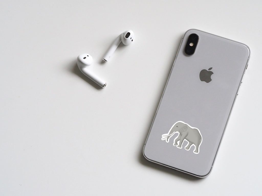 Charming Elephant Sticker: Hand-Drawn Vinyl Decal — photo 2