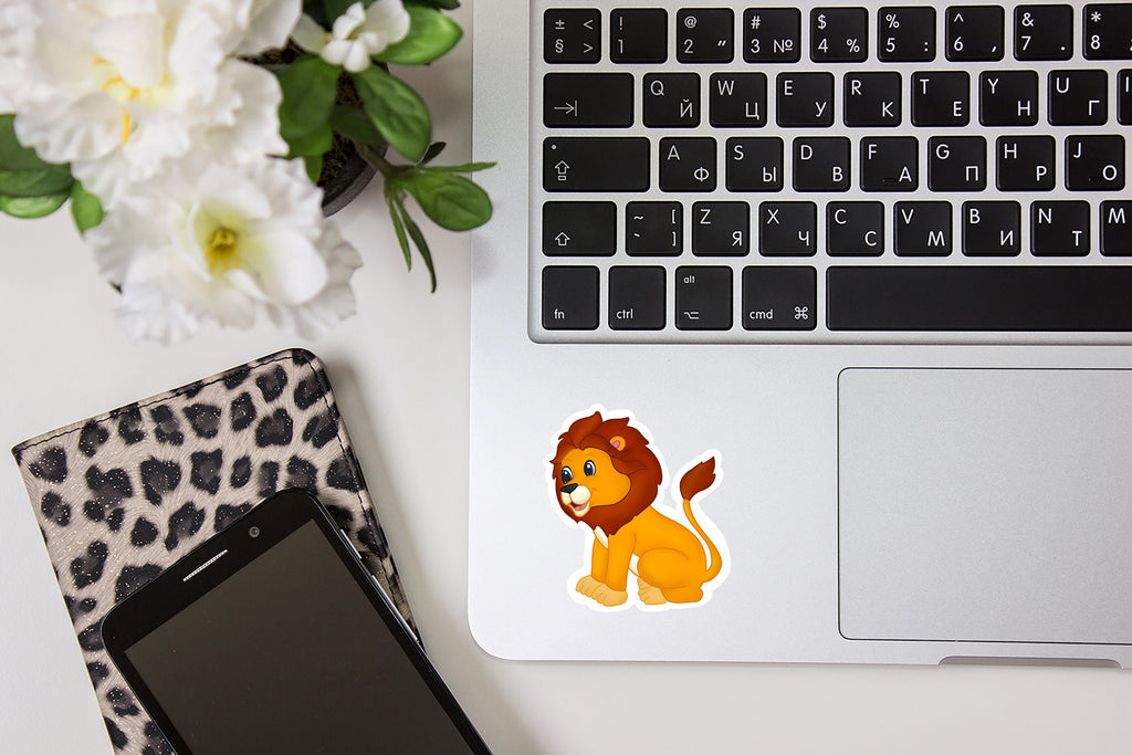 Adorable Lion Cub Sticker – Laptop, Notebook Vinyl Decal — photo 2