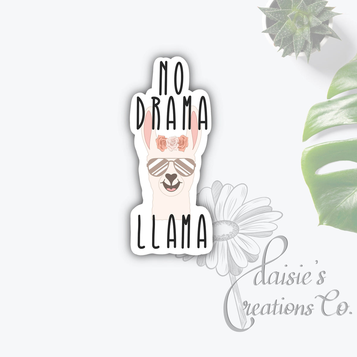 No Drama Llama Sticker | Laptop Decal, Vinyl Sticker — photo 1