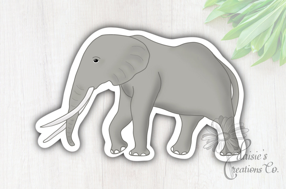 Charming Elephant Sticker: Hand-Drawn Vinyl Decal — photo 1