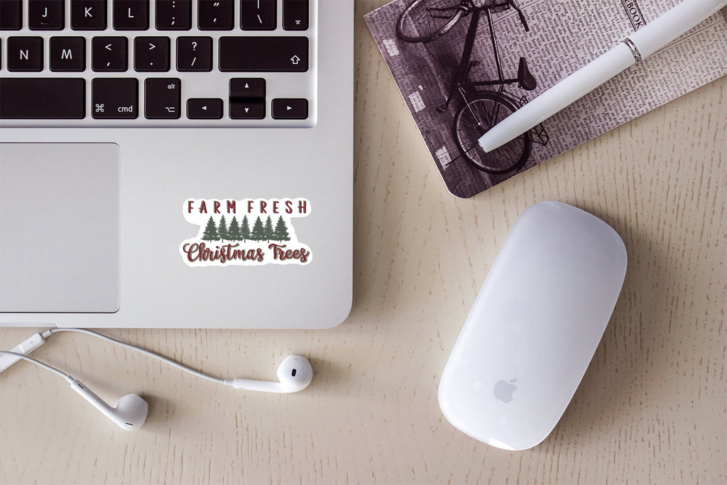 Farm Fresh Christmas Trees Sticker | Holiday Vinyl Decal — photo 2