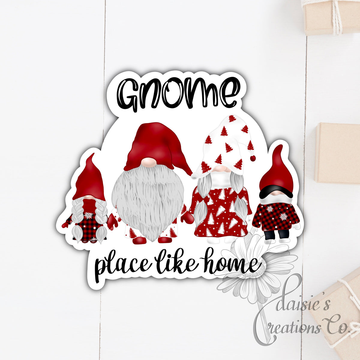 Gnome Family Vinyl Sticker | Christmas Holiday Decal — photo 1