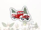 Vintage Christmas Truck Sticker | Vinyl Decal — photo 1