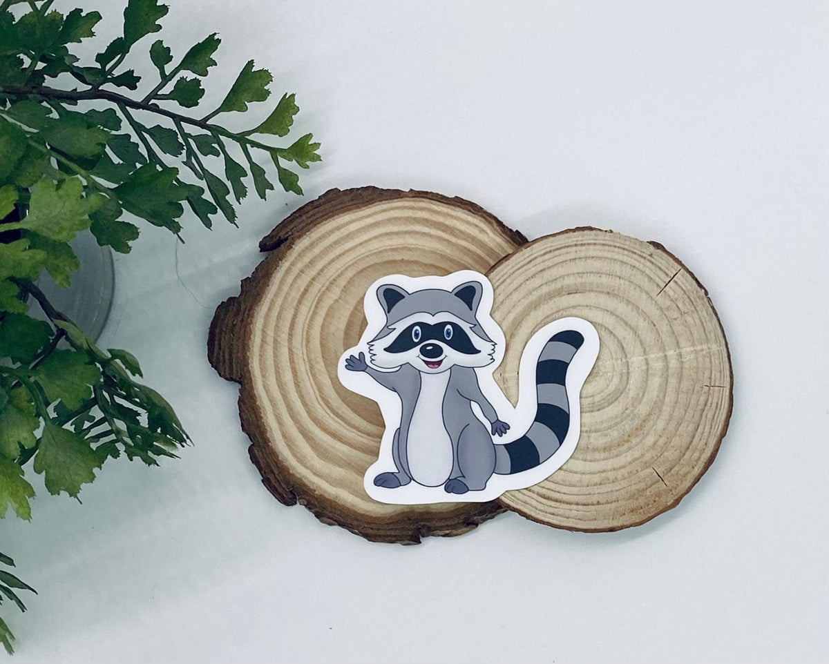 Cute Raccoon Sticker: Playful Woodland Animal Decal — photo 1