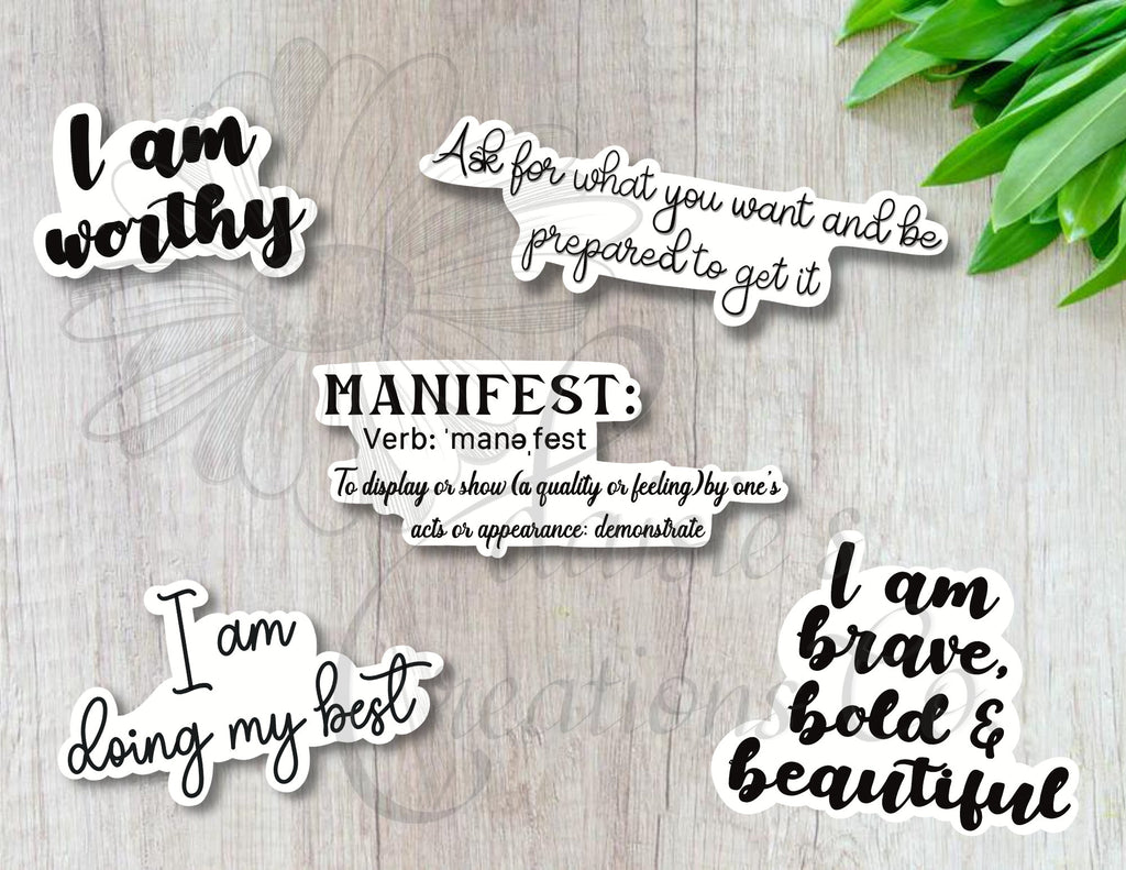 Manifest Sticker Pack | Vinyl Decal | Positive Stickers | Manifestation — photo 1