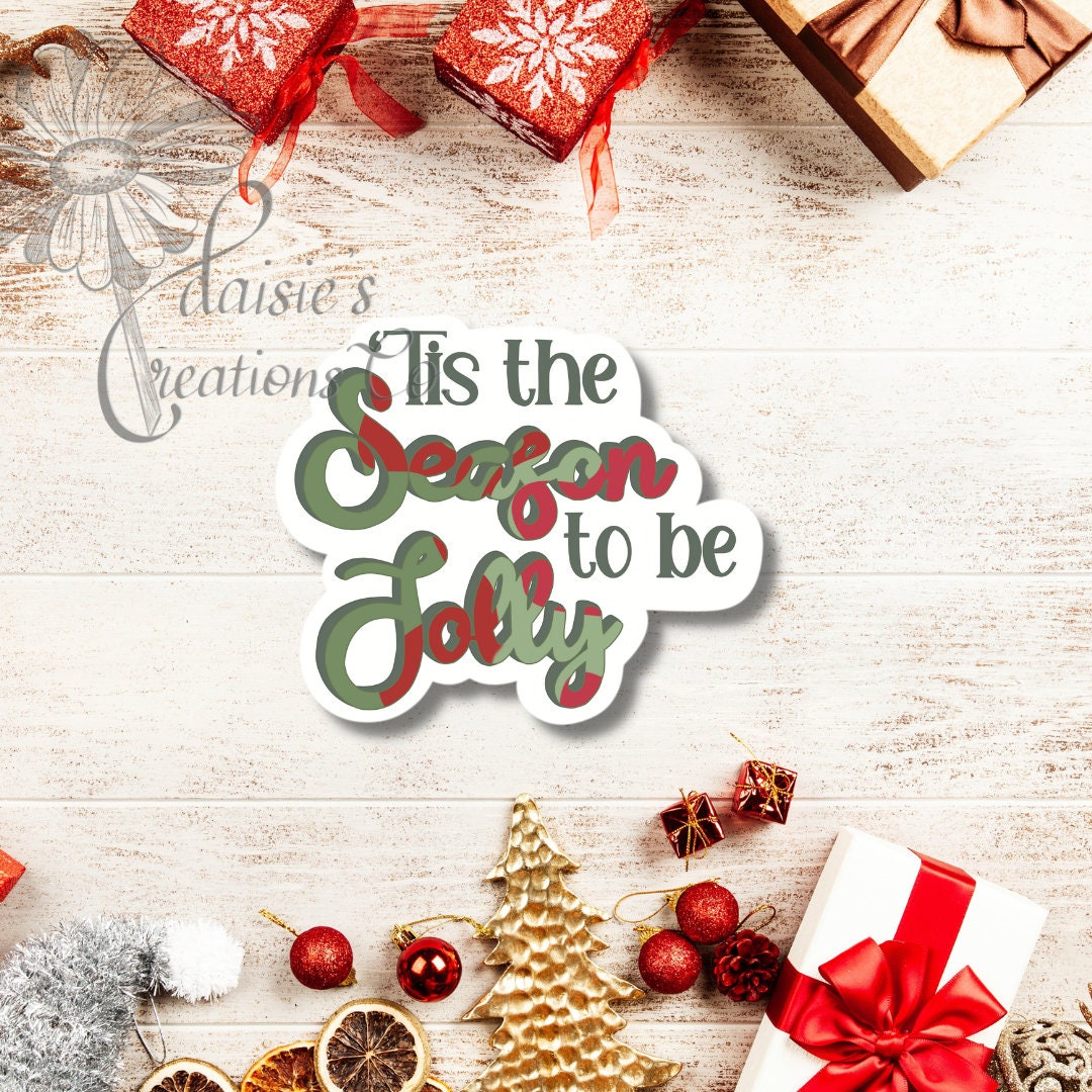 Tis the Season to be Jolly Christmas Sticker | Holiday Vinyl Decal — photo 2