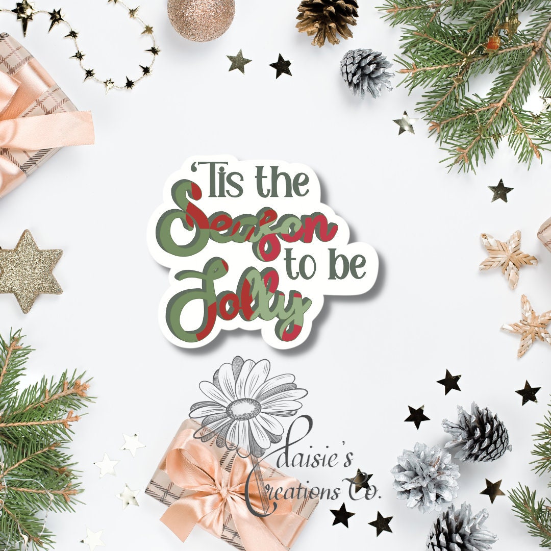 Tis the Season to be Jolly Christmas Sticker | Holiday Vinyl Decal — photo 3