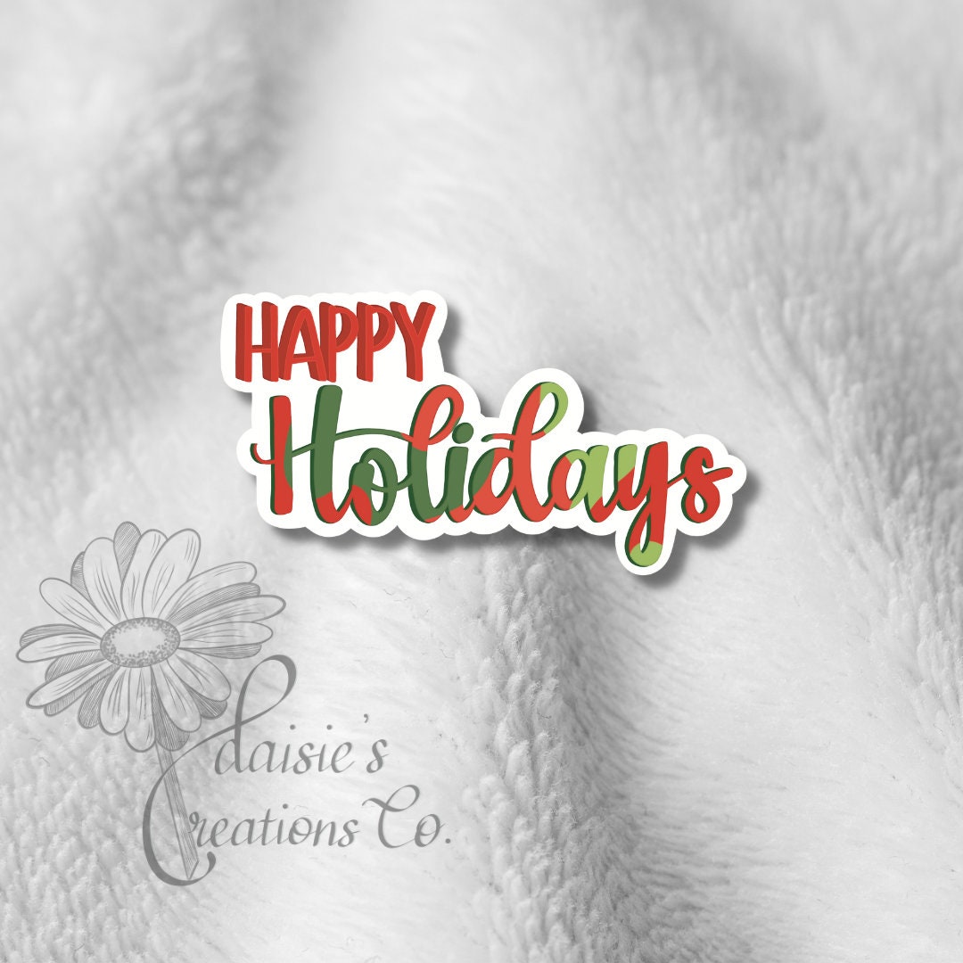 Happy Holidays Sticker | Festive Red and Green Vinyl Decal — photo 1