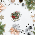 Christmas Floral Sleigh Vinyl Sticker | Winter Holiday Decal — photo 3