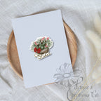 Christmas Floral Sleigh Vinyl Sticker | Winter Holiday Decal — photo 2