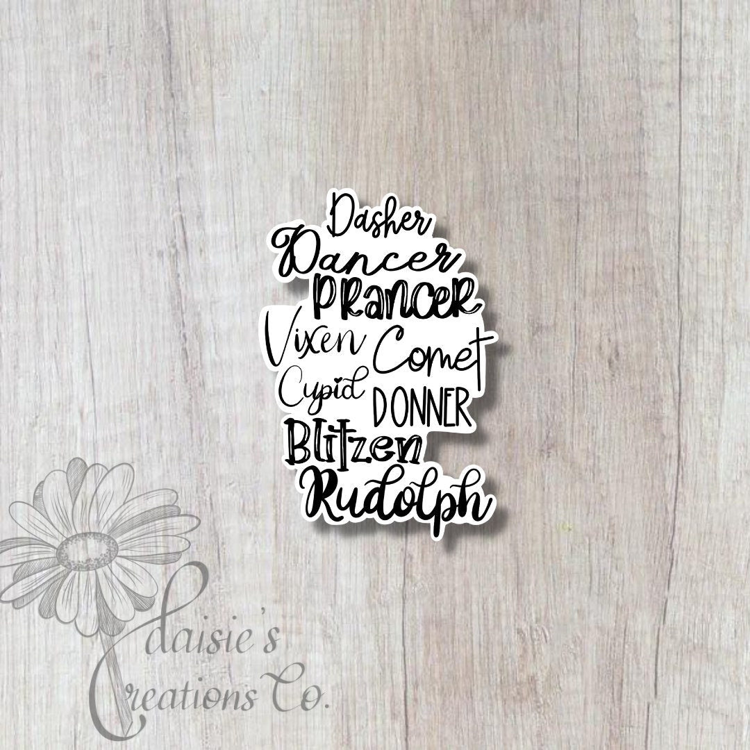 Reindeer Names Vinyl Sticker | Rudolph and Team — photo 2