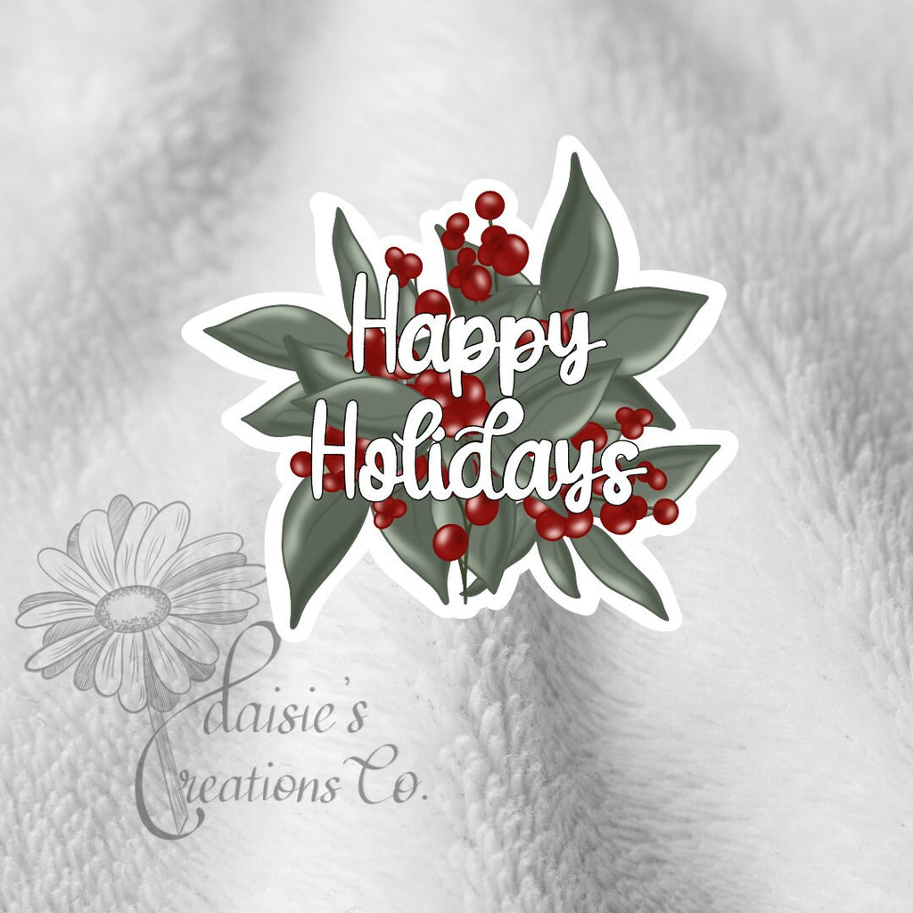 Happy Holidays Sticker | Mistletoe Vinyl Decal — photo 1
