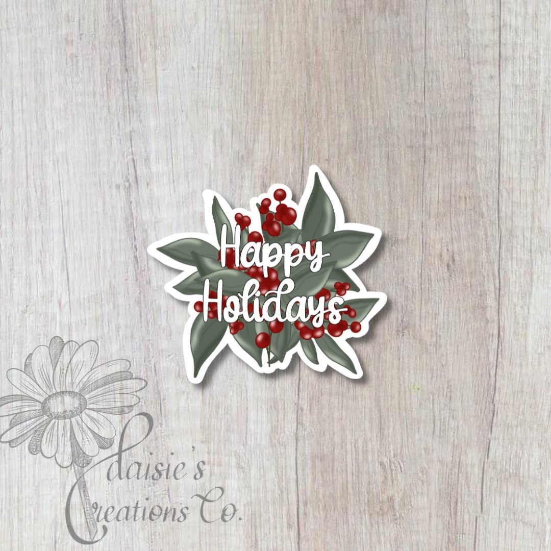 Happy Holidays Sticker | Mistletoe Vinyl Decal — photo 2