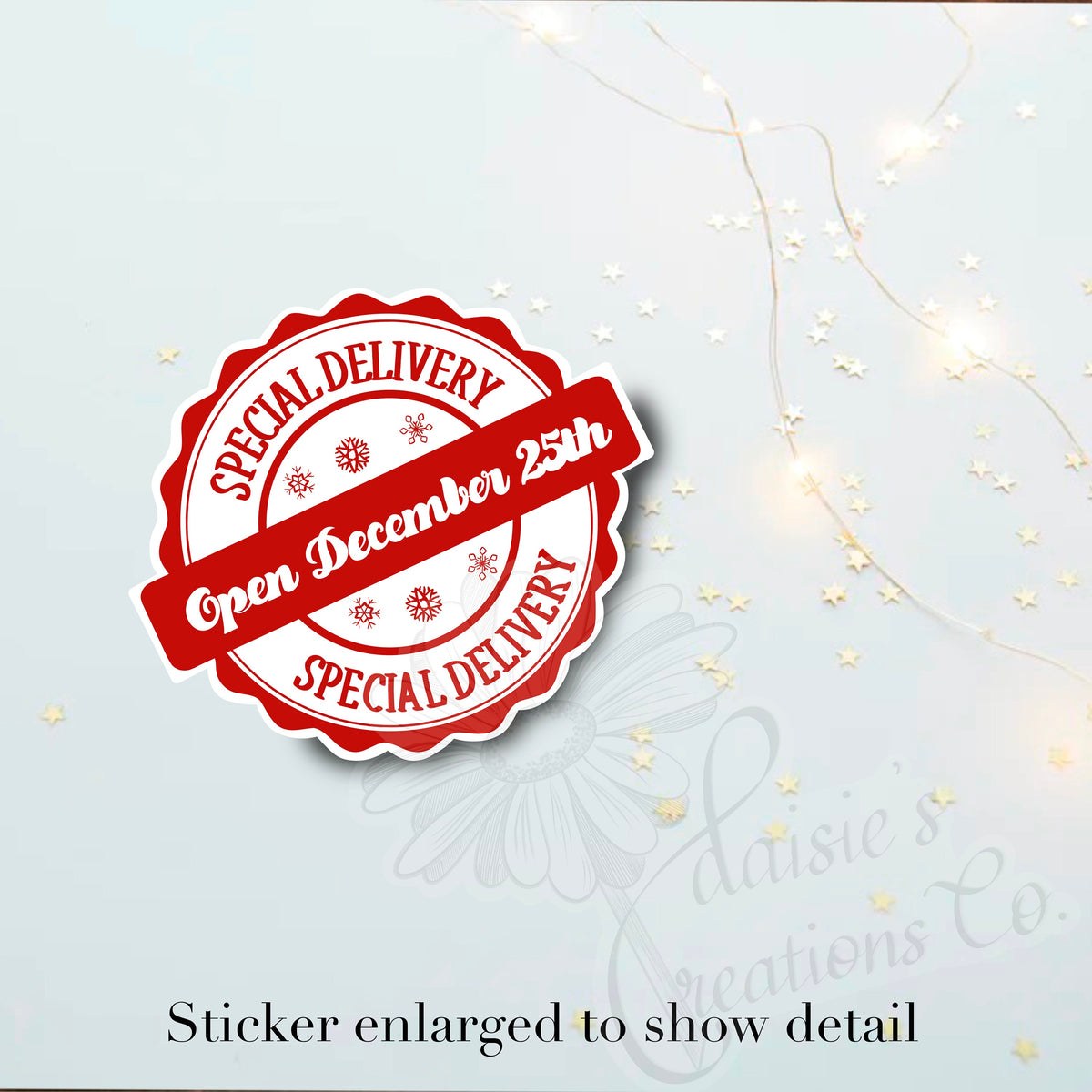 Special Delivery Christmas Sticker - Open December 25th Vinyl Decal — photo 2