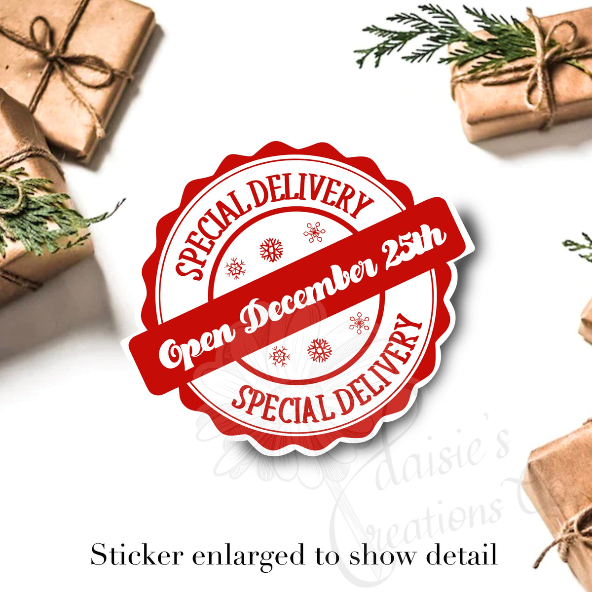 Special Delivery Christmas Sticker - Open December 25th Vinyl Decal — photo 1