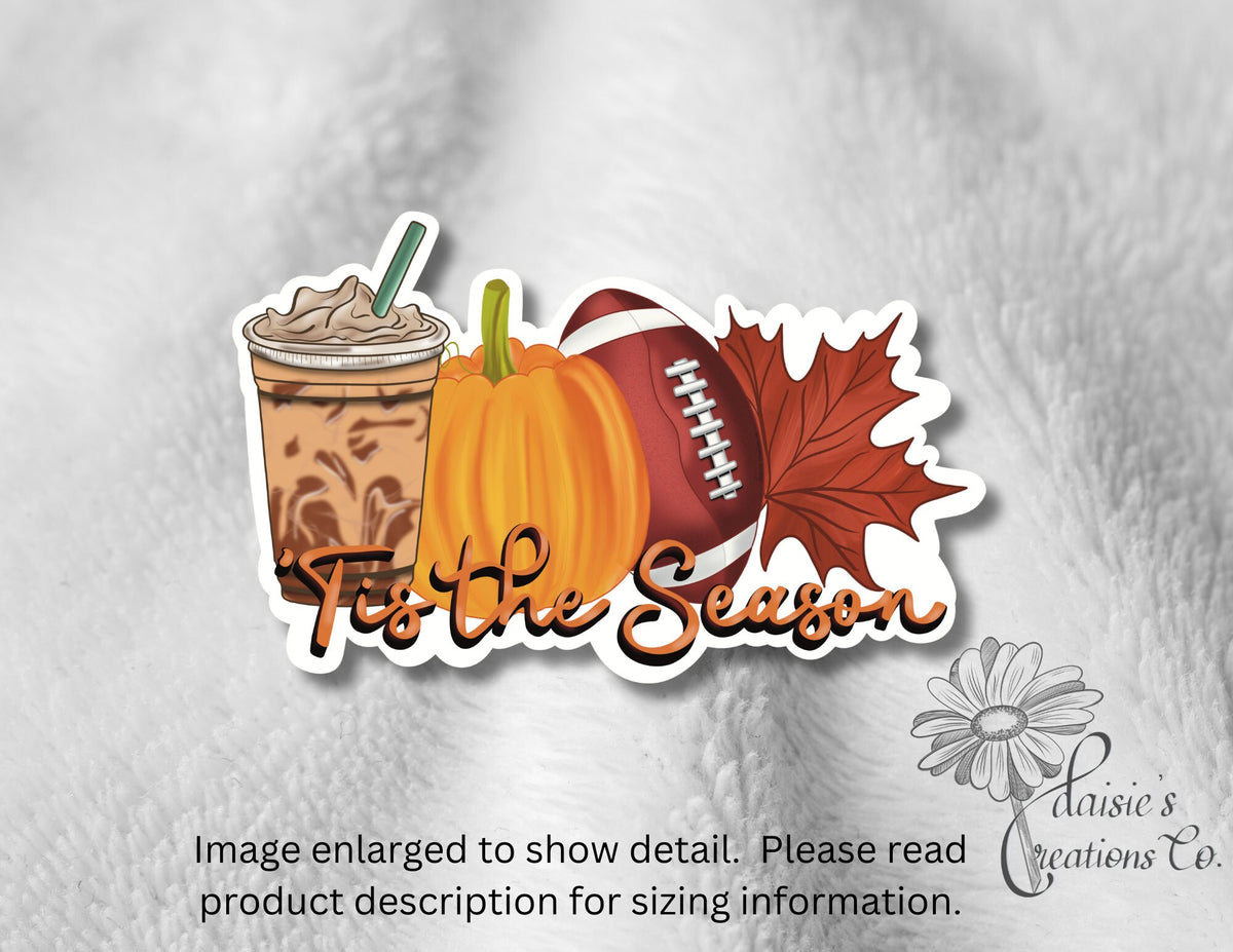 Tis the Season, Fall Sticker | Iced Coffee | Football | Autumn Leaf | Pumpkin — photo 4