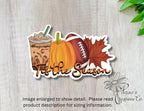 Tis the Season, Fall Sticker | Iced Coffee | Football | Autumn Leaf | Pumpkin — photo 1