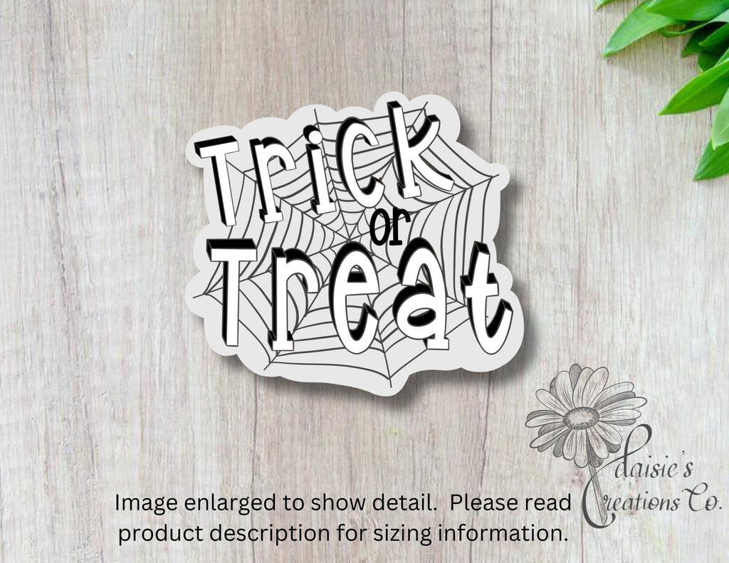 Spiderweb Trick or Treat Sticker - Spooky Halloween Decor — photo 1