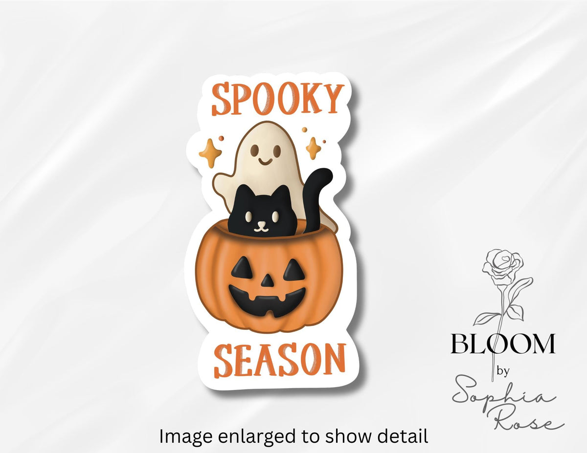 Cozy Fall Ghost and Witch Stickers | Autumn Vinyl Decals — photo 2