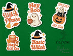 Cozy Fall Ghost and Witch Stickers | Autumn Vinyl Decals — photo 1