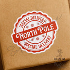 North Pole Sticker: Christmas Special Delivery, Red & White — photo 2