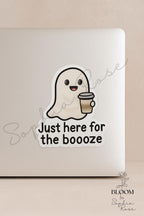 Funny Ghost Booze Sticker: Halloween Coffee Cup, Waterproof Vinyl Decal — photo 2