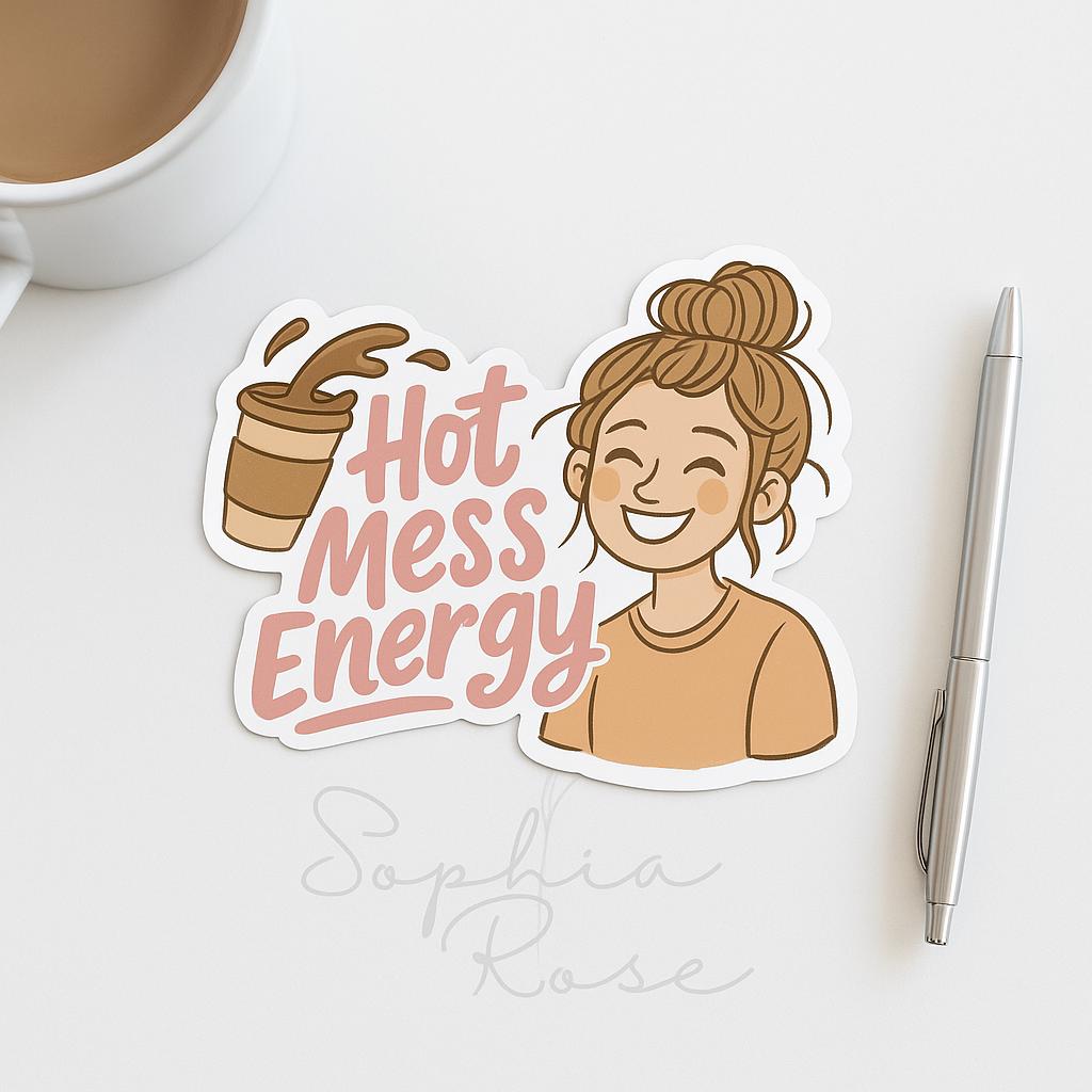 Hot Mess Energy Sticker: Funny Waterproof Vinyl Decal — photo 3