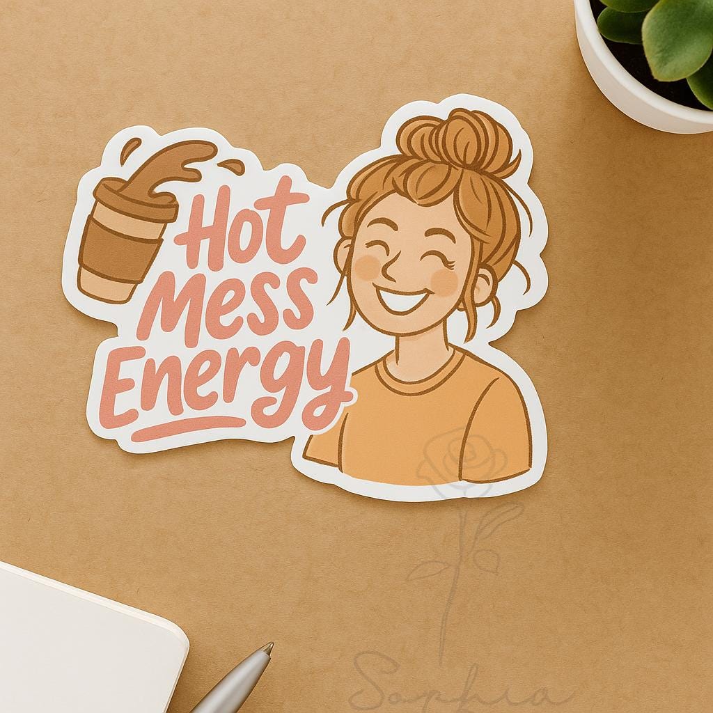 Hot Mess Energy Sticker: Funny Waterproof Vinyl Decal — photo 2