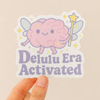 Delulu Era Activated – Funny Pastel Matte Vinyl Sticker for Journals, Laptops & Water Bottles — photo 1
