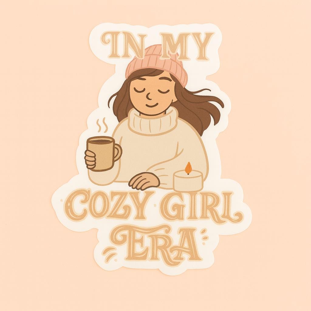 Cozy Girl Era Sticker – Aesthetic Matte Vinyl, Laptop Decal — photo 2