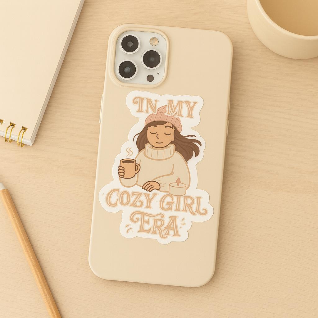 Cozy Girl Era Sticker – Aesthetic Matte Vinyl, Laptop Decal — photo 3