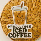 Iced Coffee Blood Type Vinyl Sticker – Funny Laptop Decal — photo 3