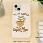 Keep Going, You're Growing Sticker, Cute Plant Sticker, Mental Health Decal, Self-Care Gift, Potted Plant Sticker — photo 2