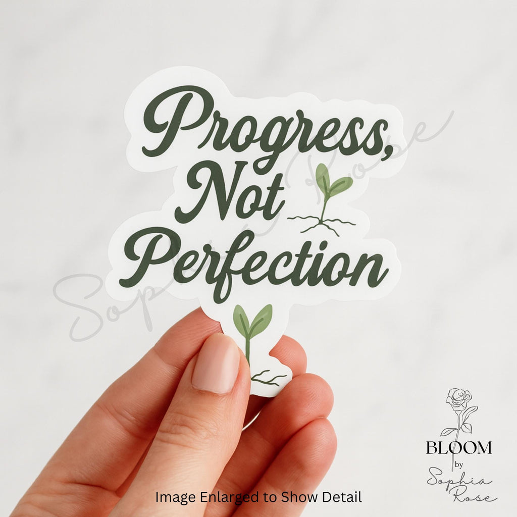Progress not Perfection Sticker, Self Care Sticker, Matte Vinyl — photo 1
