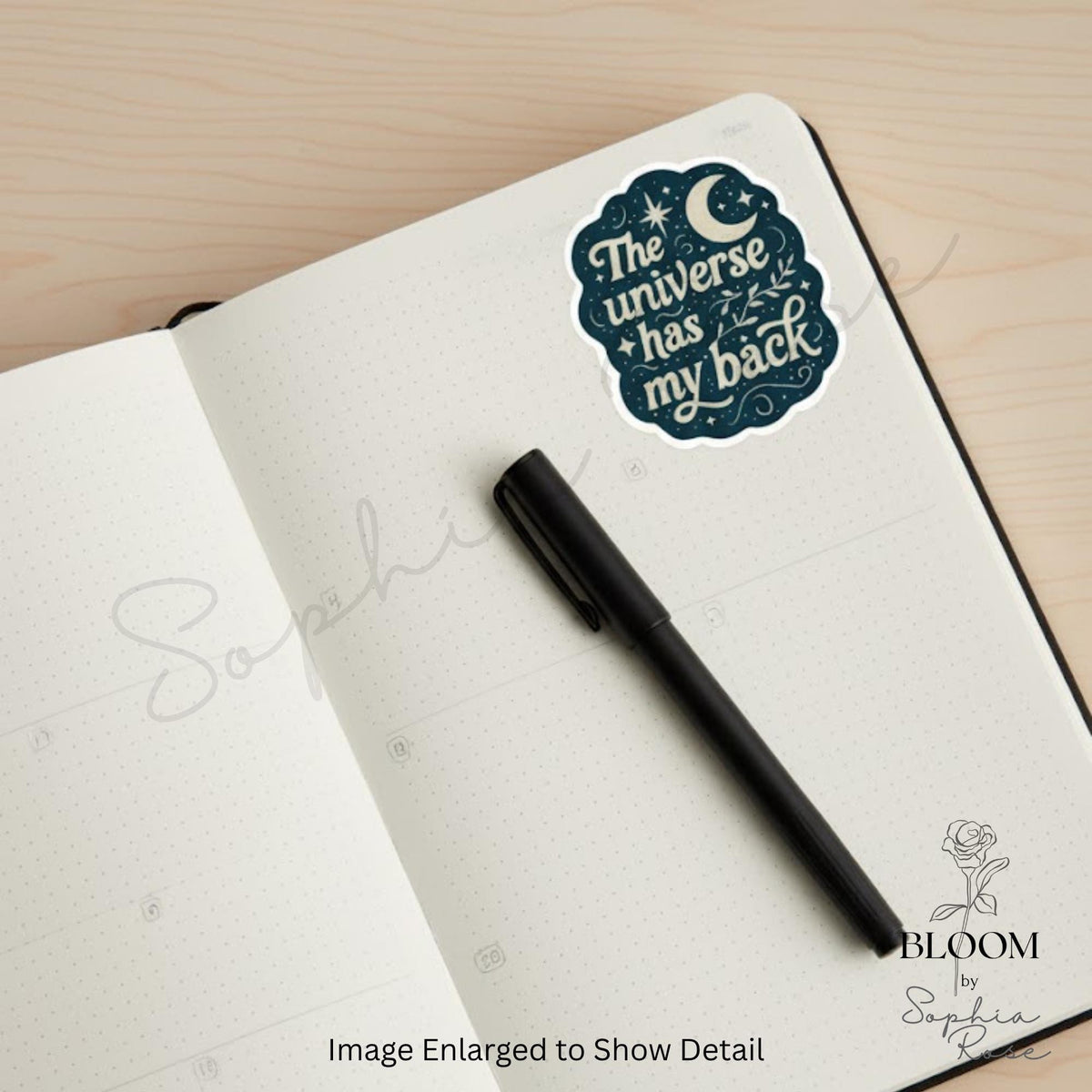 The Universe Has My Back – Celestial Affirmation Sticker — photo 2