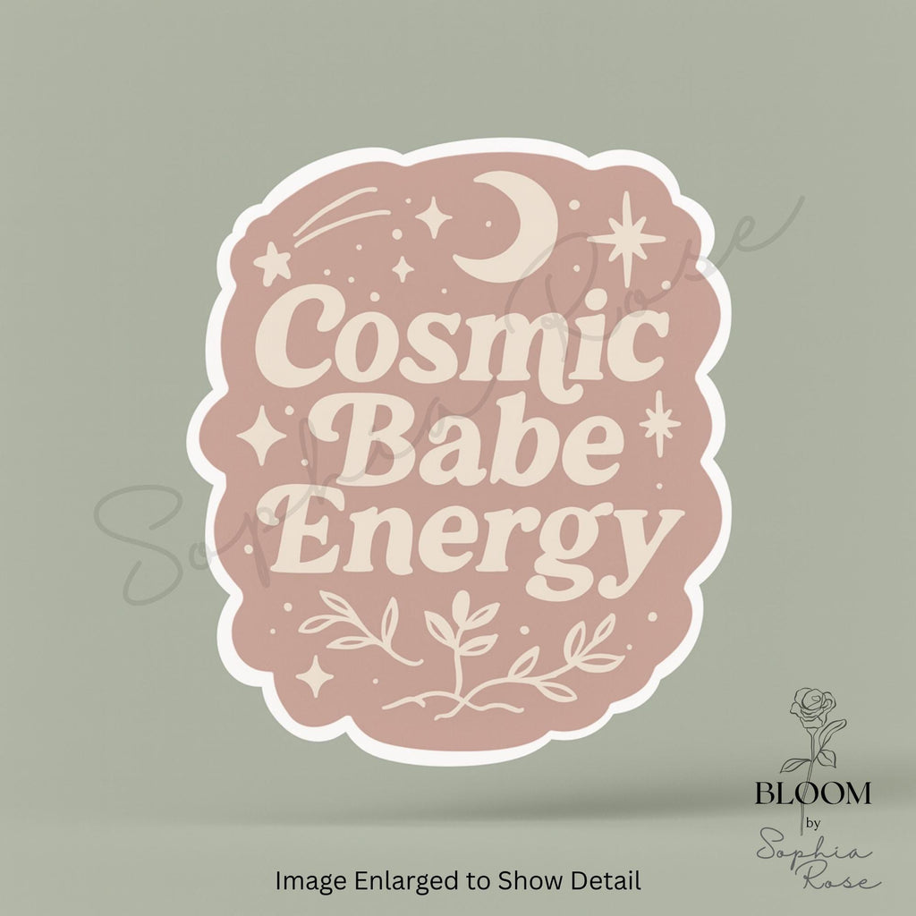 Cosmic Babe Energy Sticker: Retro Celestial Vinyl Decal — photo 2
