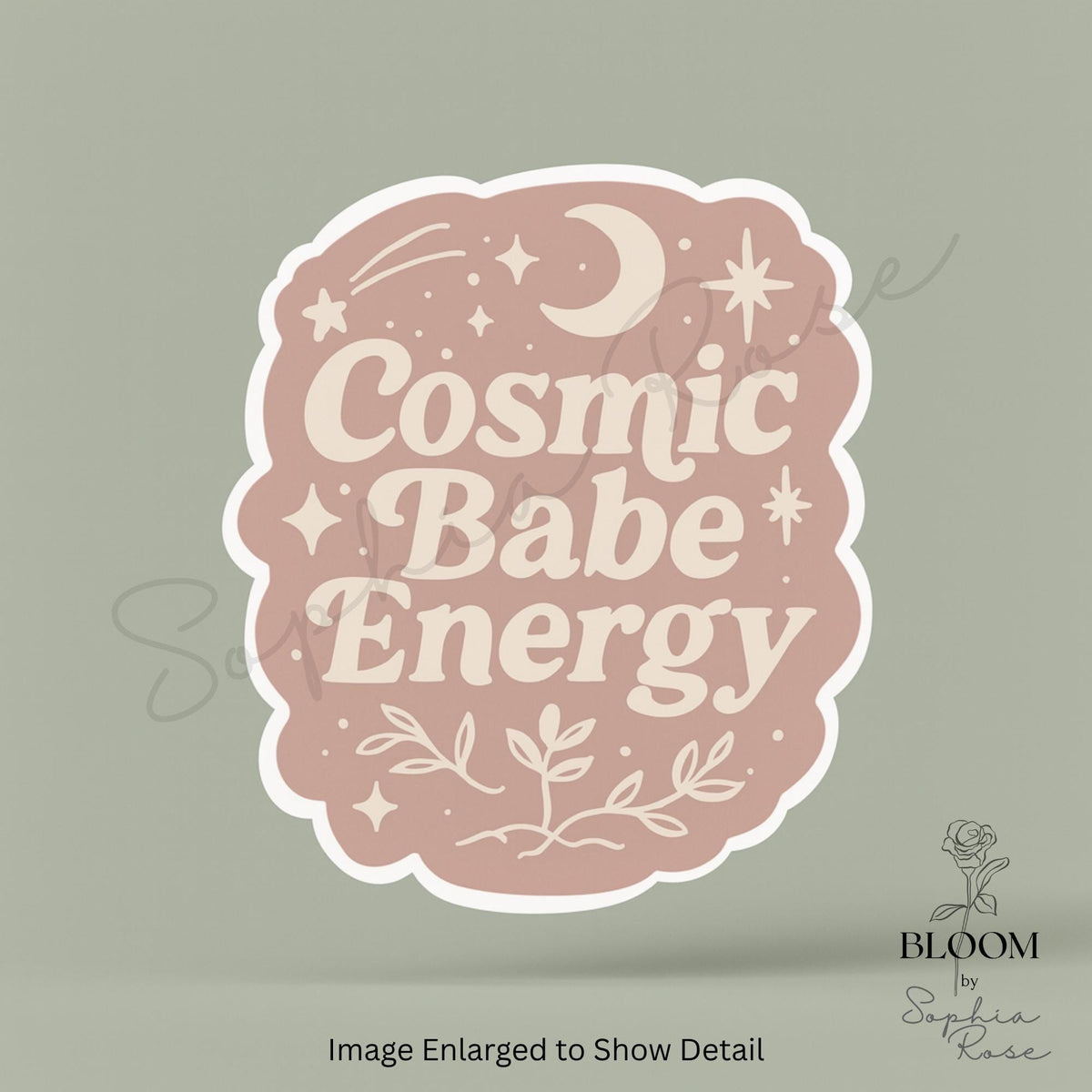 Cosmic Babe Energy Sticker: Retro Celestial Vinyl Decal — photo 2