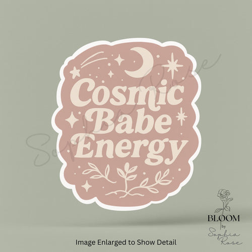 Cosmic Babe Energy Sticker: Retro Celestial Vinyl Decal — photo 2