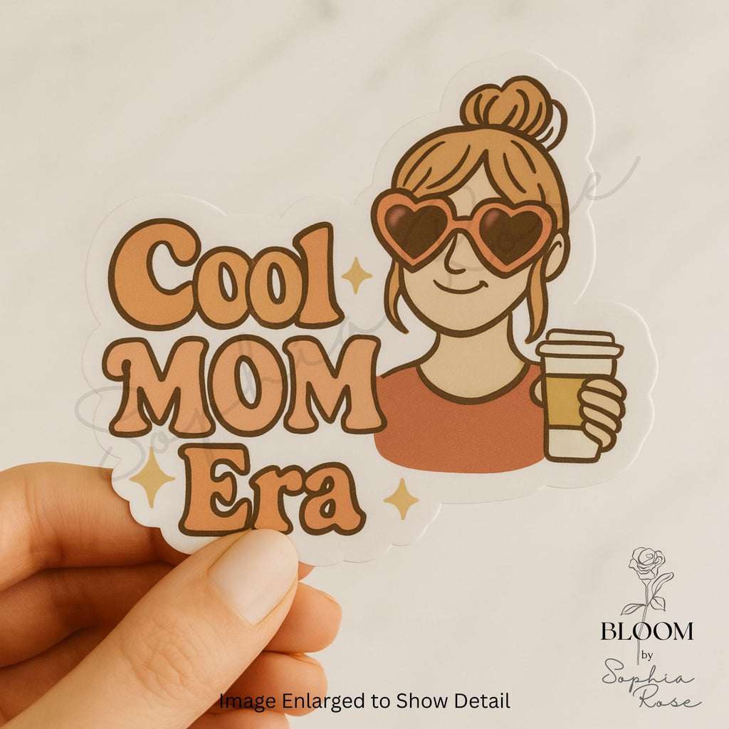 Cool Mom Era Sticker – Retro Coffee Lover, Matte Vinyl — photo 3