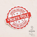 North Pole Sticker: Christmas Special Delivery, Red & White — photo 1