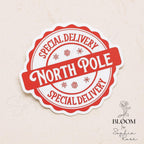 North Pole Sticker: Christmas Special Delivery, Red & White — photo 1